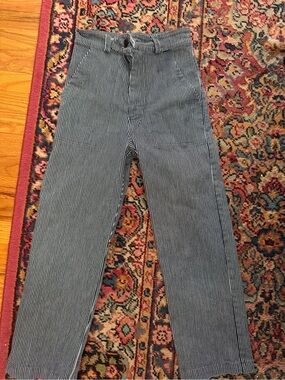 Prairie Underground Women’s Smithy Striped Jeans — Blue & White